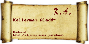Kellerman Aladár névjegykártya